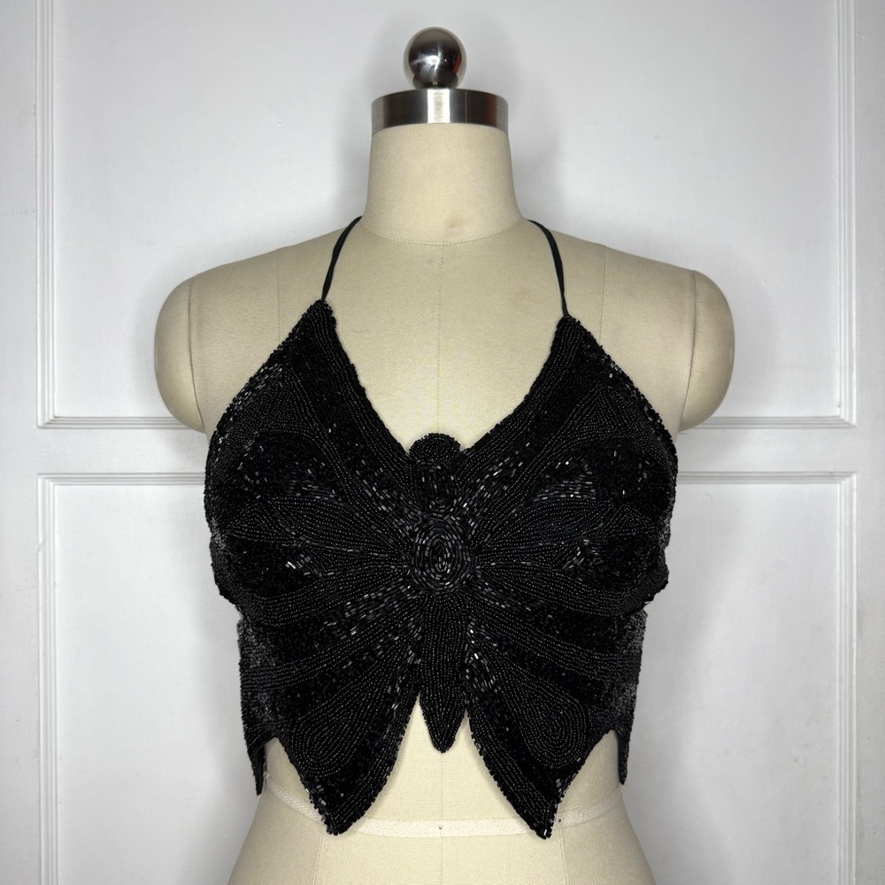 Beaded butterfly top